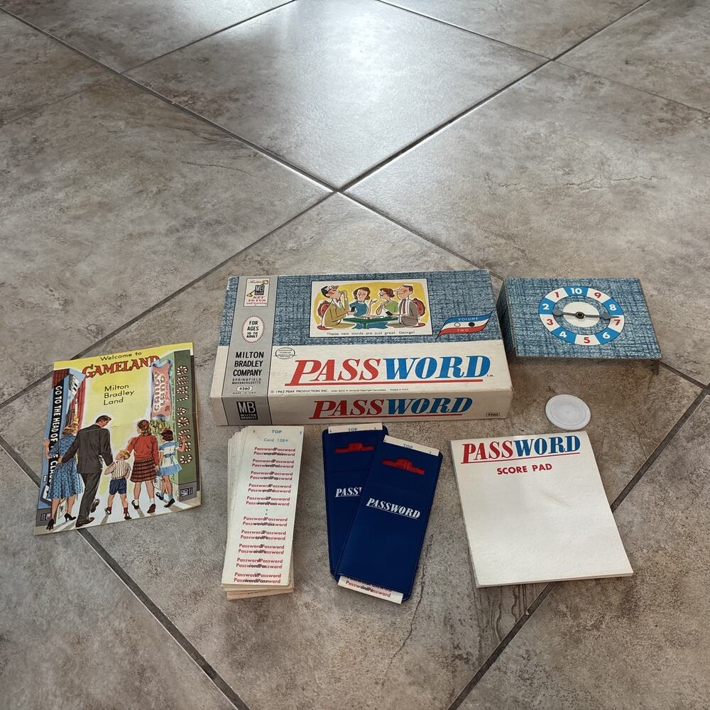 Milton Bradley Password Board Game‎ 1962 Vintage Vol. 2 Made in USA
